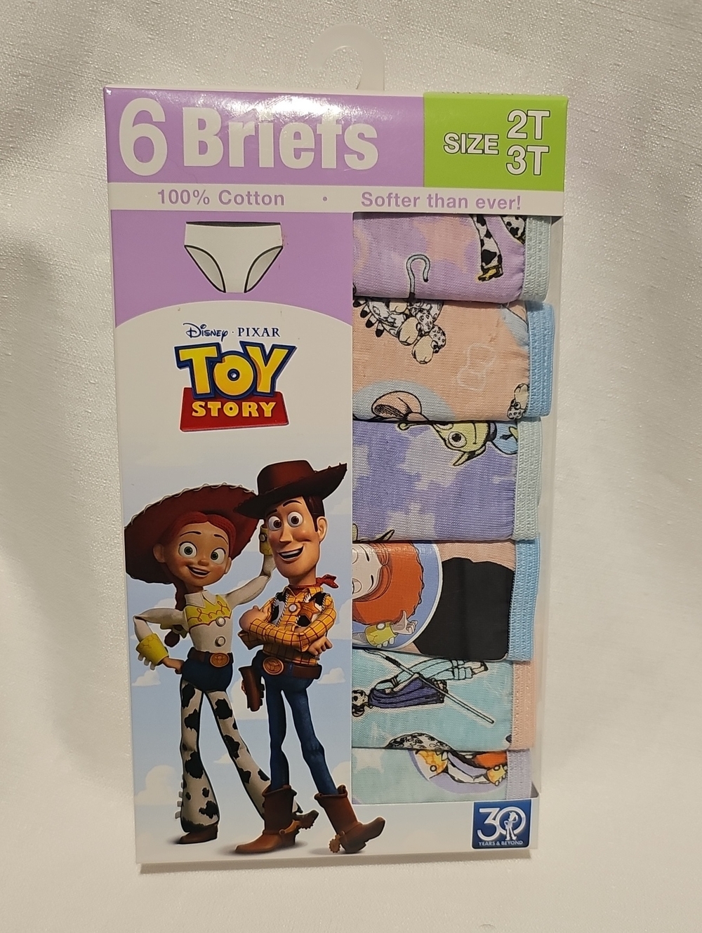 Disney Toy Story Toddler Girl Size 2T/3T Briefs Underwear, 6-Pack